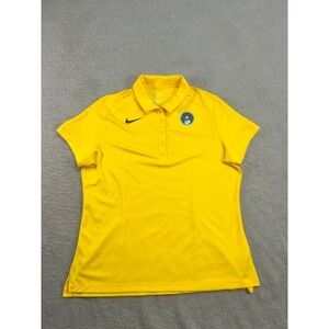 Nike Dri Fit LA SPARKS WNBA Polo Shirt Womens XL Yellow Short Sleeve